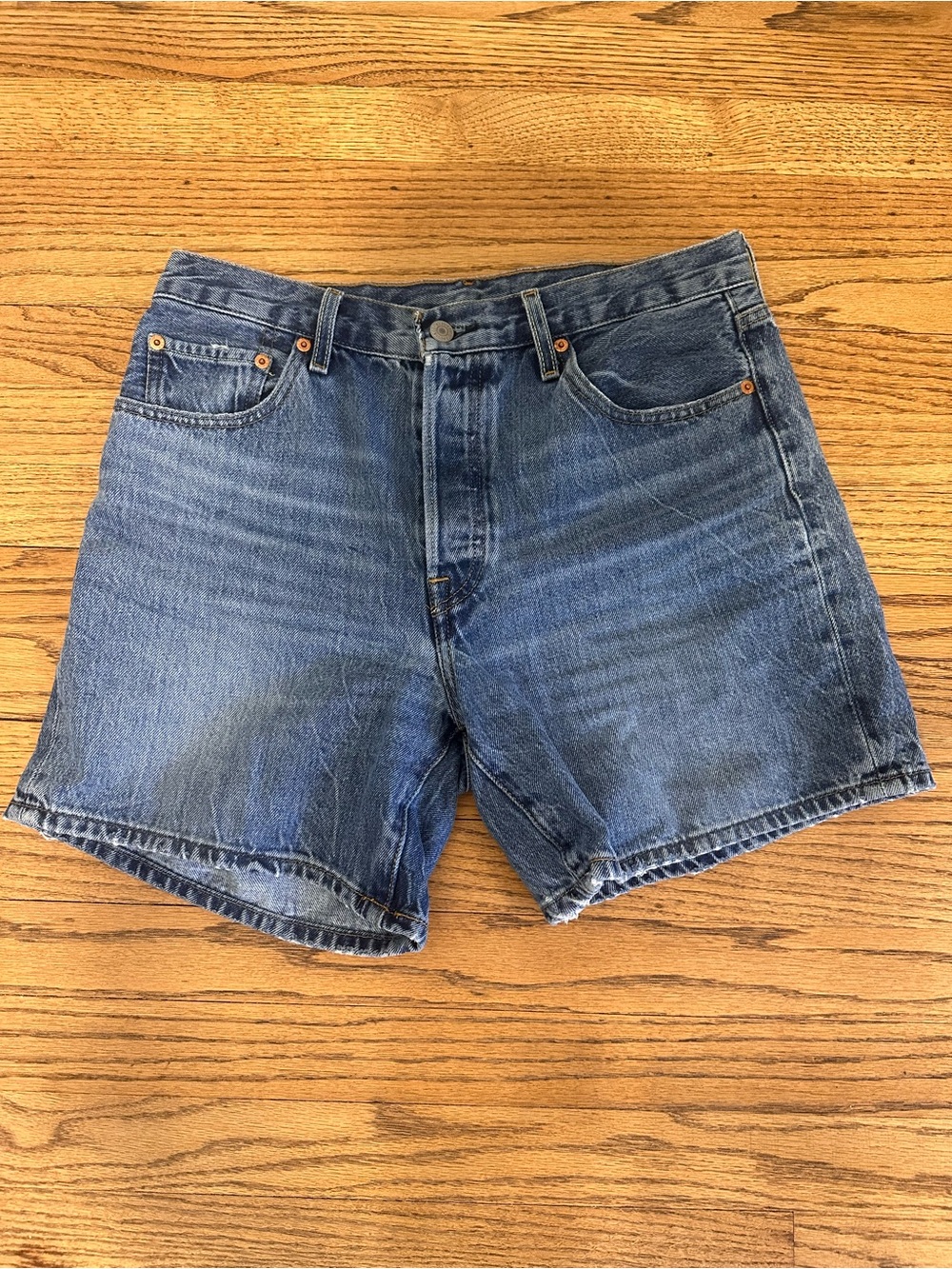 Levi's Medium Blue Denim Cutoff Jean Shorts